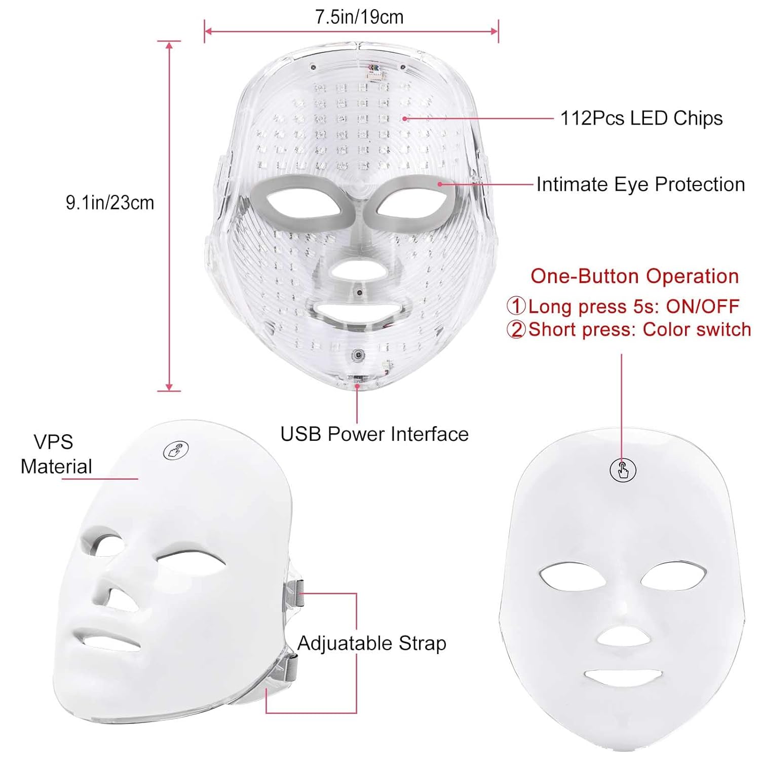 7-Colors LED Therapy Face Mask