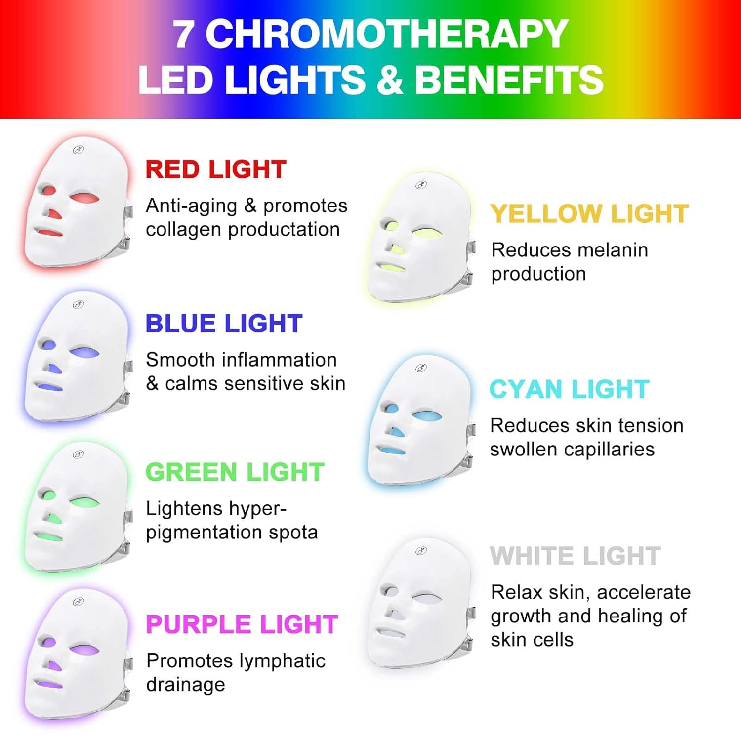 7-Colors LED Therapy Face Mask